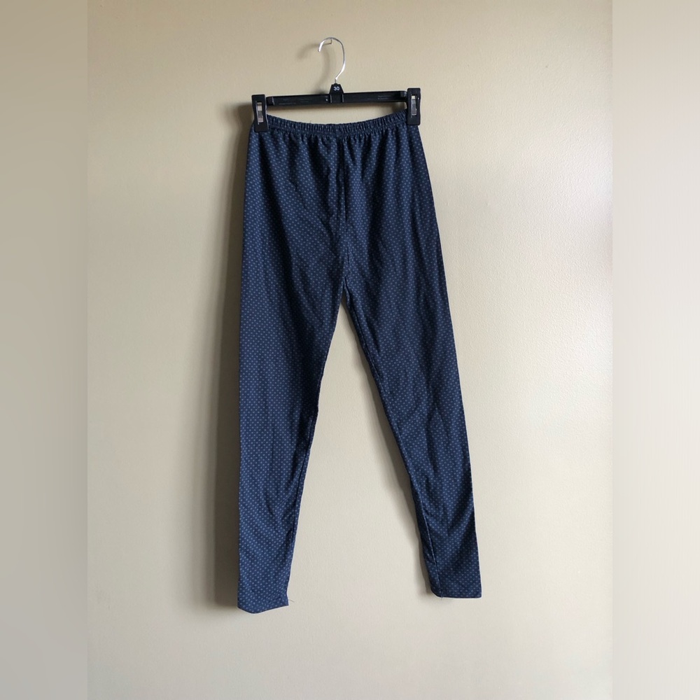 New Navy polka dot leggings size Small